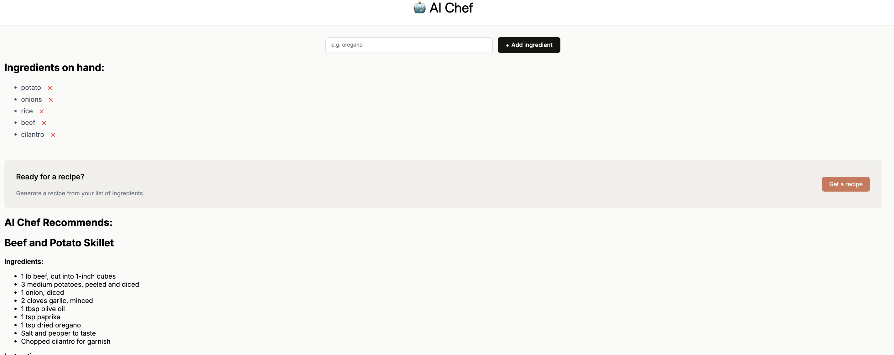 AI Recipe Generator
